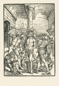 Ruoskanleikkaus, noin 1500 (puupiirros) tekijältä Albrecht Dürer or Duerer