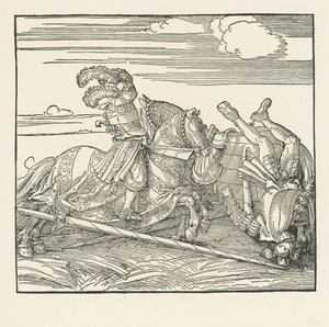 Saksalainen turnaus, noin 1517-18 (puupiirros). tekijältä Albrecht Dürer or Duerer