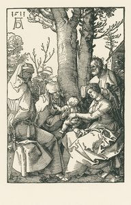 Pyhä perhe Joakimin ja Annan kanssa puun alla tekijältä Albrecht Dürer or Duerer