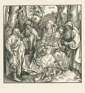 Pyhä sukulaisuus luuttua soittavien enkelien kanssa tekijältä Albrecht Dürer or Duerer