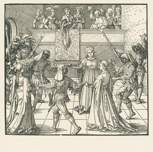 Naamiaiset (puupiirros) tekijältä Albrecht Dürer or Duerer