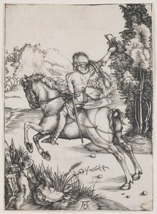 Pieni kuriiri, noin 1496 (kaiverrus) tekijältä Albrecht Dürer or Duerer