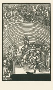 Teatteri, n.1492-93 (puupiirros). tekijältä Albrecht Dürer or Duerer