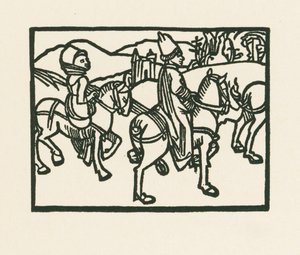 Prinssi hevosen selässä, noin 1489-90 (puupiirros). tekijältä Albrecht Dürer or Duerer