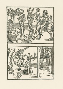 Puupiirros " Wie der Würffel auff ist Kumen " tekijältä Albrecht Dürer or Duerer