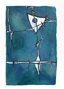 Abstrakti sininen geometria tekijältä Alejandra Winkhaus