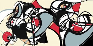 Abstraktit kubistiset kasvot tekijältä Alejandra Winkhaus