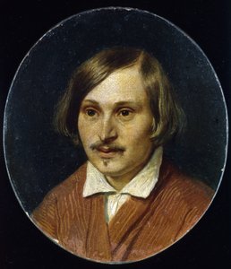Muotokuva kirjailija Nicolas Gogolista (1809-1852) (Kirjailija Nikolai Gogolin muotokuva). Aleksandr Andrejevitš Ivanovin (1806-1858) maalaus öljy kankaalle