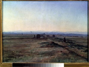 ""Näkymä Via Appialle (Appian Way) auringonlaskun aikaan"" Aleksanteri Ivanovin (1806-1858) maalaus 1845 Valtion Tretjakovin galleria, Moskova tekijältä Aleksandr Andreevich Ivanov