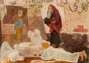 Kolme pyhiinvaeltajaa vierailemassa Abrahamissa 1800-luvun puolivälissä, 1965.