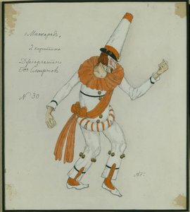 Pukusuunnittelu M. Lermontovin näytelmään The Masquerade, 1917 tekijältä Aleksandr Jakovlevic Golovin