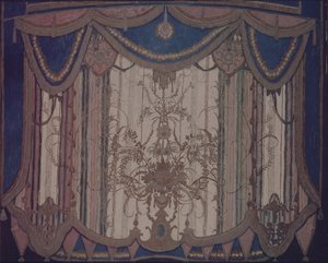 Verhon suunnittelu M. Lermontovin teatterinäytelmään The Masquerade, 1917 tekijältä Aleksandr Jakovlevic Golovin