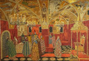 Lavastus M. Musorgskin oopperaan Boris Godunov, 1911 tekijältä Aleksandr Jakovlevic Golovin