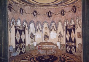 Lavastus M. Lermontovin teatterinäytelmään Kaksi veljestä, 1915 tekijältä Aleksandr Jakovlevic Golovin