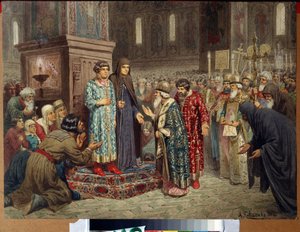Michel Romanovin valinta tsaariksi 14. maaliskuuta tekijältä Aleksei Danilovich Kivshenko