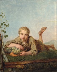 Paimenpoika piipun kanssa, 1820-luku tekijältä Aleksei Gavrilovich Venetsianov