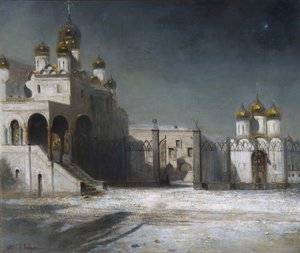 Katedraaliaukio Moskovan Kremlissä yöllä, 1878