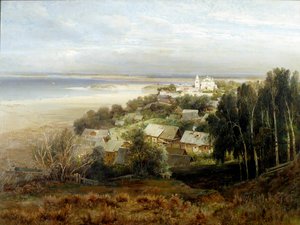 Pecherskin luostari. Aleksei Savrasovin (Savrasov) maalaus (1830-1897)