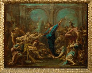 Jesus guerissant les paralytiques - Kristus parantaa rammat ... tekijältä Alessandro (style of) Magnasco