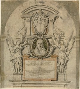 Suunnitelma paavi Gregorius XV:n muistomerkkiä varten tekijältä Alessandro Algardi