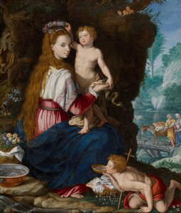 Madonna ja Johannes Kastaja lapsena tekijältä Alessandro Allori
