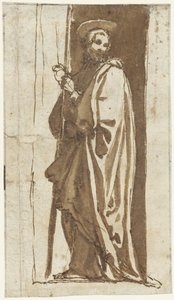 Seisova pyhimys markkinarakossa (Johannes Kastaja?) tekijältä Alessandro Casolani (possibly)
