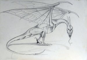 Fantastinen olento: Dragon. Luonnos: Alessandro Lonati tekijältä Alessandro Lonati