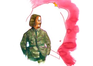 Jiang Qingin (1914-1991) muotokuva Mao Zedongin vaimon (Jiang Qingin muotokuva Madame Maona) tekijältä Alessandro Lonati