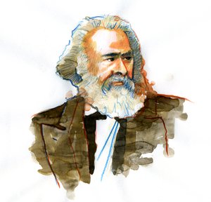 Muotokuva Karl Marxista (1818-1883), filosofista ja politiikan teoreetikko