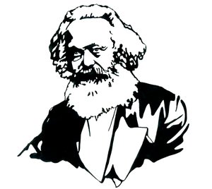 Muotokuva Karl Marxista (1818-1883), filosofista ja politiikan teoreetikko tekijältä Alessandro Lonati