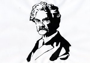 Mark Twainin muotokuva (1835-1910) tekijältä Alessandro Lonati