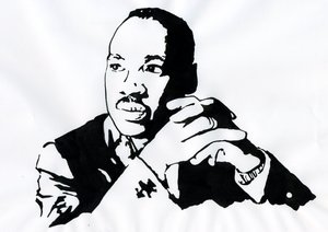 Pastori Martin Luther Kingin (1929-1968) muotokuva tekijältä Alessandro Lonati