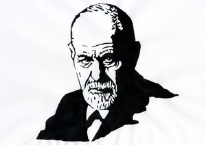 Muotokuva Sigmund Freudista (1856-1939), itävaltalainen psykiatri (Sigmund Freudin muotokuva itävaltalainen neurologi ja psykoanalyysin isä) - kuvitus: Alessandro Lonati tekijältä Alessandro Lonati