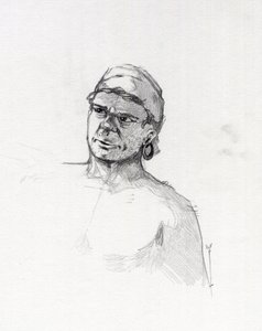 Muotokuva merirosvosta (yksityismies) tai merimiehen rintakuva. Piirustus Alessandro Lonati. tekijältä Alessandro Lonati