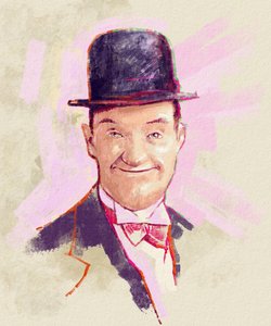 Koomikko Stan Laurelin muotokuva (kuva) tekijältä Alessandro Lonati
