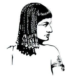 Egyptin kuningatar Kleopatra VII Thea Philopator (69-30 eKr.) muotokuva tekijältä Alessandro Lonati