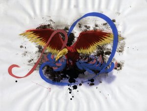 Edustus upeasta feniksistä (tai feeniksistä), joka esiintyy kiinalaisessa (fenghuang), persialaisessa (simurgh), kreikkalaisessa ja roomalaisessa mytologiassa. Väripiirustus Alessandro Lonati. tekijältä Alessandro Lonati
