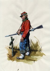 Toinen valtakunta (1852-1870): Italian yhdistyminen (Risorgimento), Garibaldin armeijan vapaaehtoinen, joka tunnetaan "punapaitaisena" taistelijana Giuseppe Garibaldin (1807-1882) asian puolesta Italiassa tekijältä Alessandro Lonati