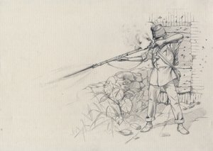 Toinen imperiumi (1852-1870): jalkaväki ampui, Itävallan armeijan sotilas, Itävalta-Unkari (Itävalta-Unkari) tekijältä Alessandro Lonati