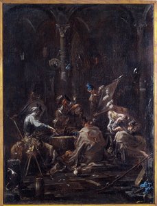 Alessandro Magnascon maalaus dit il Lissandrino (1667-1749) Outo (Oddity) Koko 58x44 cm Genes, Musei di Strada Nuova (entinen Palazzo Bianco) tekijältä Alessandro Magnasco