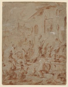 Palvojat katupyhäkössä, 173040. tekijältä Alessandro Magnasco