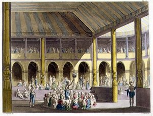 Brahminit laulavat ylistystä Rama-jumalalle Giulio Ferrarion (1767-1847) pubin kokoamasta teoksesta "Il costume antico e moderno...". Rooma tekijältä Alessandro Sanquirico