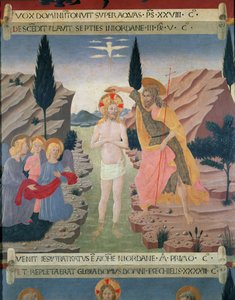 Kristuksen kaste, yksityiskohta hopean säilytyskaapin laatikoista, n. 1450-53 (tempera paneelissa)