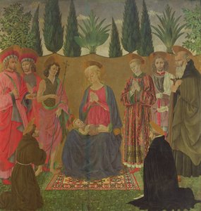 Neitsyt ja lapsi pyhien kanssa, n. 1455 (tempera paneelissa)