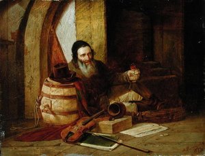 Juutalainen viulisti levossa, 1871 tekijältä Alexander Antonovich Rizzoni