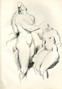 Saksan kieli: Figurliche Kompositio Figurliche Komposition (Figuratiivinen kompositio), alkaen Genius, Zeitschrift für werdende und alte Kunst. tekijältä Alexander Archipenko