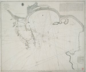 Point de Gallen sataman kartta. Kapteeni David Inverarityn tammi- ja maaliskuussa 1800 tekemä kartoitus. Jolle tämä kilpi on omistettu hänen kiitollisuutensa A.Dalrymplen toimesta.