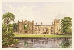 Newstead Abbey, Nottinghamshire, Englanti. 1880 (kaiverrus) tekijältä Alexander Francis (after) Lydon