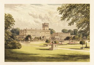 Trentham Hall, Staffordshire, Englanti. ,1880 (kaiverrus) tekijältä Alexander Francis (after) Lydon