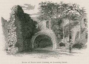 Kirkstall Abbey, rauniot Cloister Courtin lounaiskulmassa tekijältä Alexander Francis Lydon